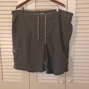 Men’s 3XL Olive w Orange accents and tan piping Polo by Ralph Lauren swim trunks